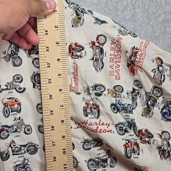 Harley Davidson Shirt Button Down Geometric Pattern Era Medium - Picture 9 of 11